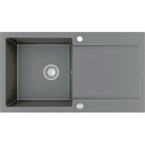 MEXEN Leo granitový dřez s odkapávačem 900x500 mm, šedá 6501901010-71 obraz