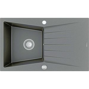 MEXEN Cesar granitový dřez 1 s odkapávačem 775x470 mm, šedá 6514771010-71 obraz