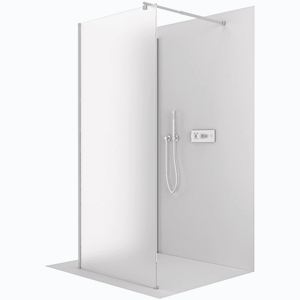 CERANO Sprchová zástěna Walk-in Onyx Corner Round L/P 8 mm kulatá vzpěra chrom, mléčné sklo 100x90x200 CER-8050BD71825 obraz