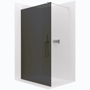 CERANO Sprchová zástěna Walk-in Onyx Round L/P 10 mm kulatá vzpěra chrom, grafitové sklo 160x200 CER-8050BD8170 obraz