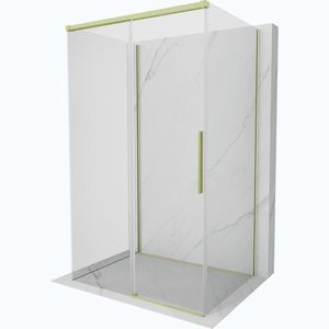 MEXEN/S Rox-3S sprchový kout 3 stěnný , posuvný 110 x 90, transparent, zlato kartáčovaná 8C2-110-090-55-00-3S obraz